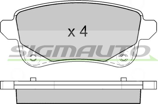 SIGMAUTO SPB645 - Тормозные колодки, дисковые, комплект autospares.lv