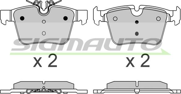 SIGMAUTO SPB642 - Тормозные колодки, дисковые, комплект autospares.lv