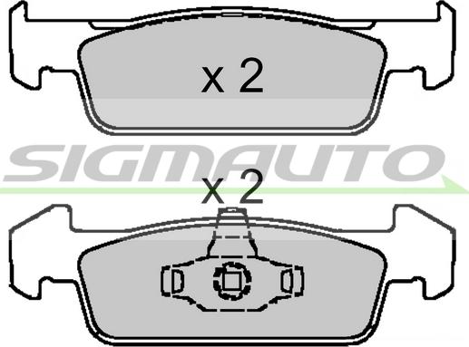 SIGMAUTO SPB647 - Тормозные колодки, дисковые, комплект autospares.lv