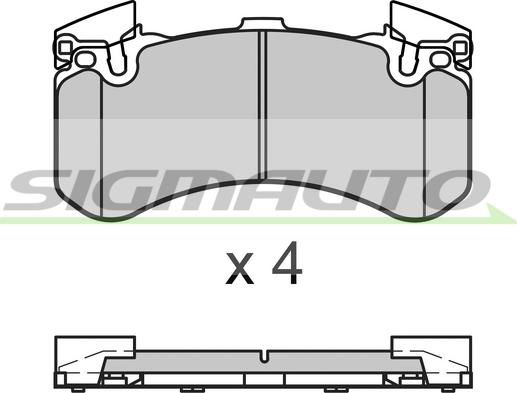 SIGMAUTO SPB654 - Тормозные колодки, дисковые, комплект autospares.lv