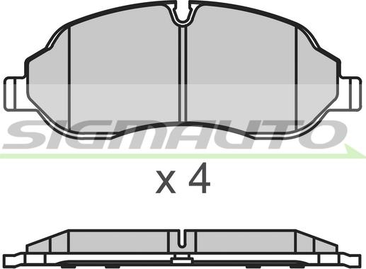 SIGMAUTO SPB651 - Тормозные колодки, дисковые, комплект autospares.lv