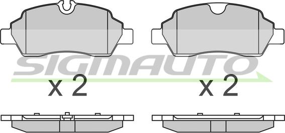 SIGMAUTO SPB652 - Тормозные колодки, дисковые, комплект autospares.lv