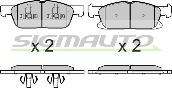 SIGMAUTO SPB666 - Тормозные колодки, дисковые, комплект autospares.lv