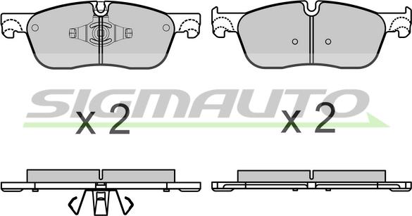 SIGMAUTO SPB667 - Тормозные колодки, дисковые, комплект autospares.lv