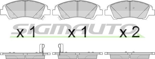 SIGMAUTO SPB606 - Тормозные колодки, дисковые, комплект autospares.lv