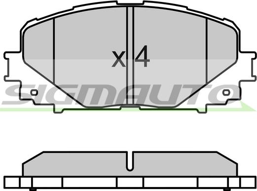 SIGMAUTO SPB600 - Тормозные колодки, дисковые, комплект autospares.lv