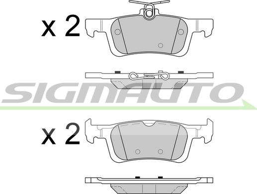 SIGMAUTO SPB602 - Тормозные колодки, дисковые, комплект autospares.lv