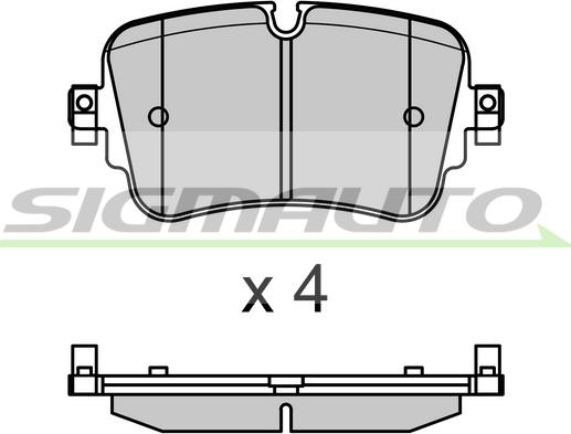 SIGMAUTO SPB686 - Тормозные колодки, дисковые, комплект autospares.lv