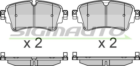 SIGMAUTO SPB688 - Тормозные колодки, дисковые, комплект autospares.lv