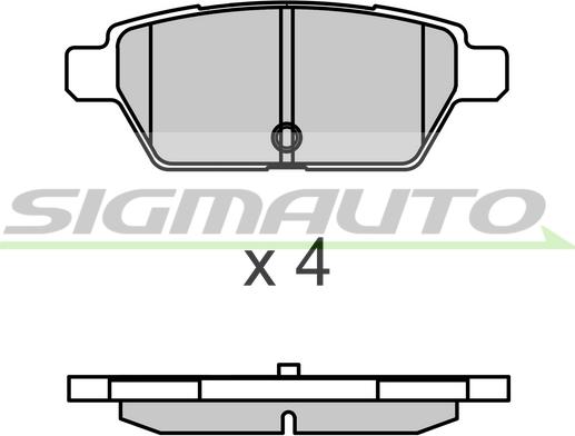 SIGMAUTO SPB683 - Тормозные колодки, дисковые, комплект autospares.lv