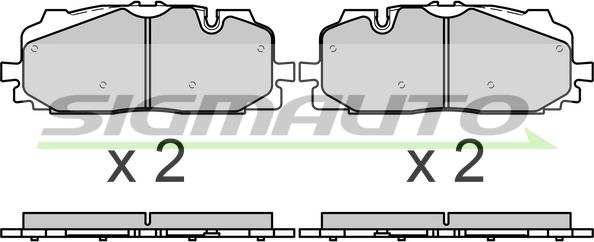 SIGMAUTO SPB687 - Тормозные колодки, дисковые, комплект autospares.lv