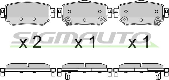 SIGMAUTO SPB630 - Тормозные колодки, дисковые, комплект autospares.lv