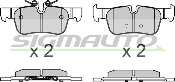 SIGMAUTO SPB633 - Тормозные колодки, дисковые, комплект autospares.lv