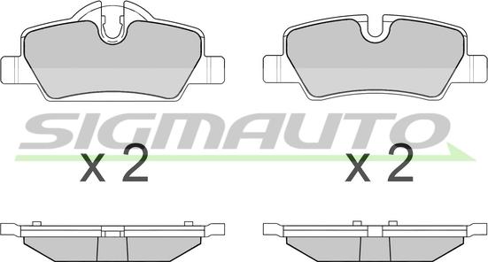 SIGMAUTO SPB632 - Тормозные колодки, дисковые, комплект autospares.lv