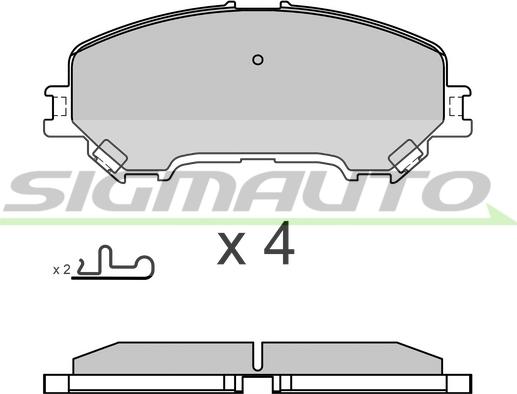 SIGMAUTO SPB629 - Тормозные колодки, дисковые, комплект autospares.lv