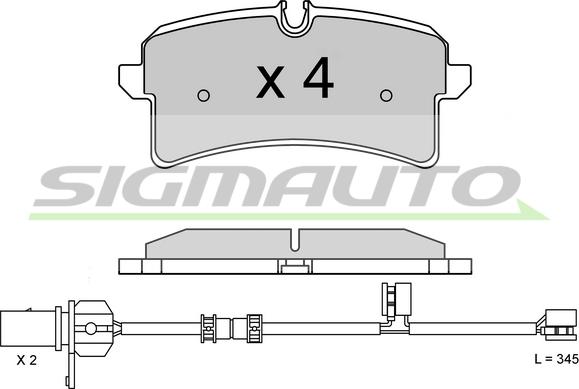 SIGMAUTO SPB624 - Тормозные колодки, дисковые, комплект autospares.lv