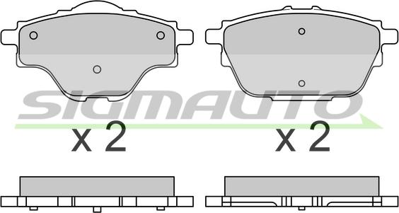 SIGMAUTO SPB625 - Тормозные колодки, дисковые, комплект autospares.lv