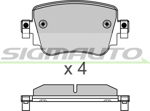 SIGMAUTO SPB623 - Тормозные колодки, дисковые, комплект autospares.lv