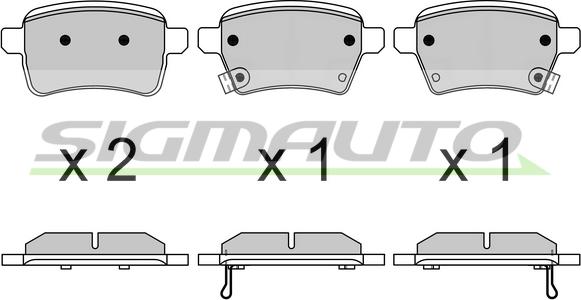 SIGMAUTO SPB627 - Тормозные колодки, дисковые, комплект autospares.lv