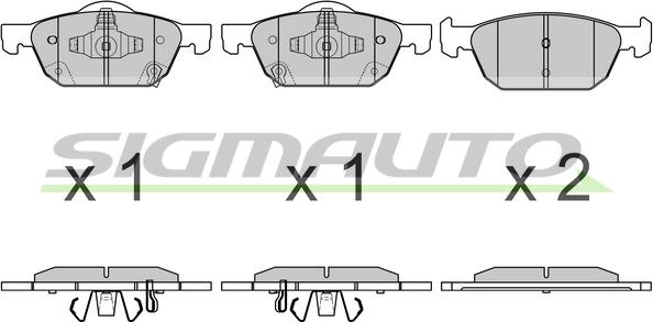 SIGMAUTO SPB674 - Тормозные колодки, дисковые, комплект autospares.lv