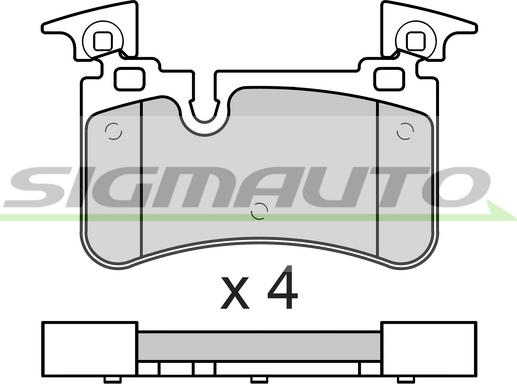 SIGMAUTO SPB676 - Тормозные колодки, дисковые, комплект autospares.lv