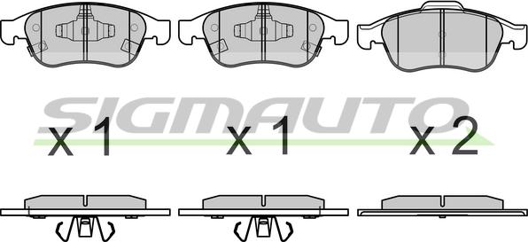 SIGMAUTO SPB671 - Тормозные колодки, дисковые, комплект autospares.lv