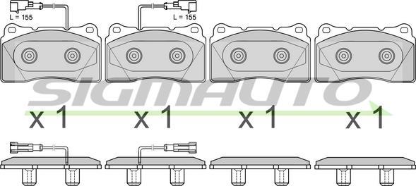 SIGMAUTO SPB678 - Тормозные колодки, дисковые, комплект autospares.lv