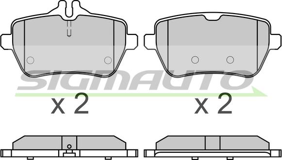 SIGMAUTO SPB672 - Тормозные колодки, дисковые, комплект autospares.lv