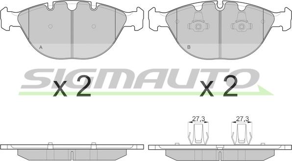 SIGMAUTO SPB096 - Тормозные колодки, дисковые, комплект autospares.lv