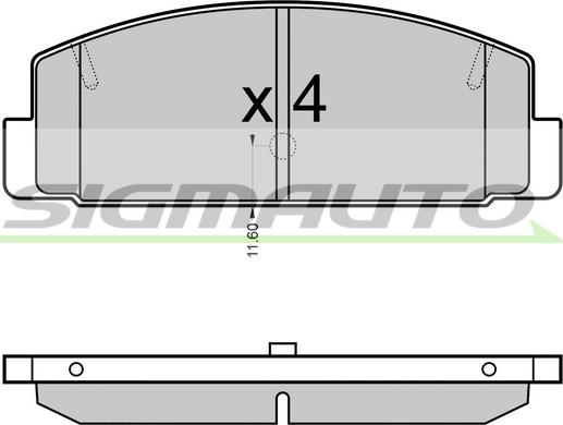 SIGMAUTO SPB090 - Тормозные колодки, дисковые, комплект autospares.lv