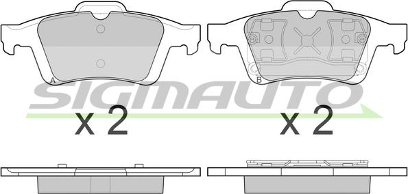 SIGMAUTO SPB091 - Тормозные колодки, дисковые, комплект autospares.lv