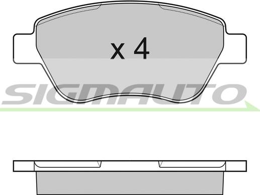 SIGMAUTO SPB040 - Тормозные колодки, дисковые, комплект autospares.lv