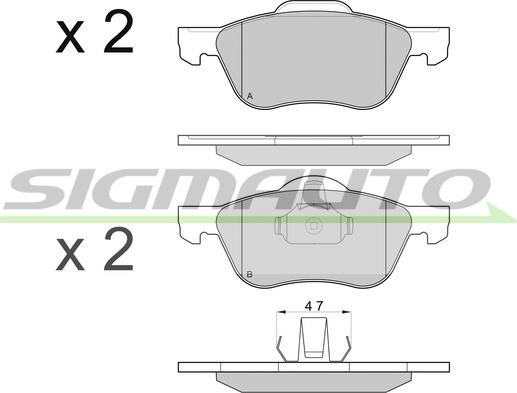 SIGMAUTO SPB048 - Тормозные колодки, дисковые, комплект autospares.lv