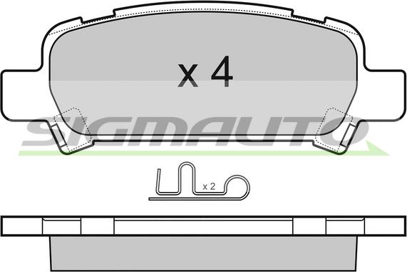 SIGMAUTO SPB056 - Тормозные колодки, дисковые, комплект autospares.lv