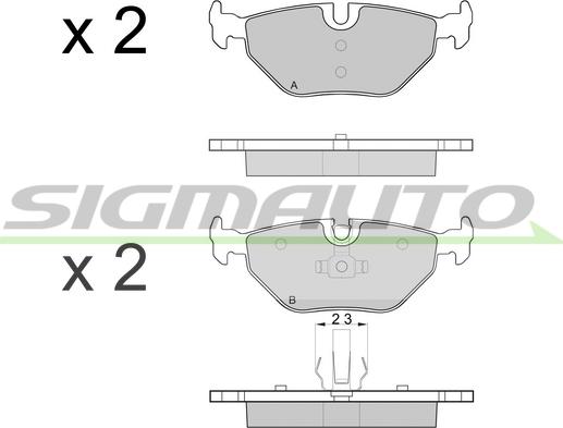 SIGMAUTO SPB051 - Тормозные колодки, дисковые, комплект autospares.lv