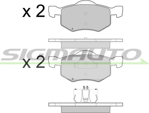 SIGMAUTO SPB058 - Тормозные колодки, дисковые, комплект autospares.lv