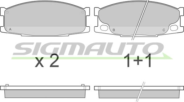 SIGMAUTO SPB066 - Тормозные колодки, дисковые, комплект autospares.lv