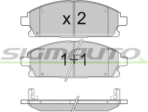 SIGMAUTO SPB068 - Тормозные колодки, дисковые, комплект autospares.lv