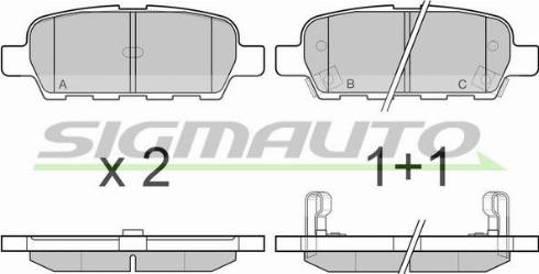 SIGMAUTO SPB067 - Тормозные колодки, дисковые, комплект autospares.lv