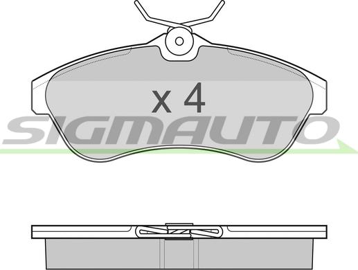 SIGMAUTO SPB009 - Тормозные колодки, дисковые, комплект autospares.lv