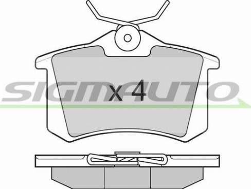 SIGMAUTO SPB004 - Тормозные колодки, дисковые, комплект autospares.lv