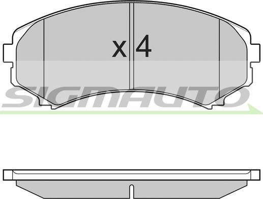 SIGMAUTO SPB001 - Тормозные колодки, дисковые, комплект autospares.lv