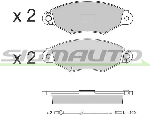 SIGMAUTO SPB019 - Тормозные колодки, дисковые, комплект autospares.lv