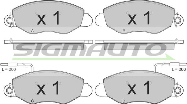 SIGMAUTO SPB016 - Тормозные колодки, дисковые, комплект autospares.lv