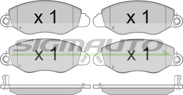 SIGMAUTO SPB010 - Тормозные колодки, дисковые, комплект autospares.lv