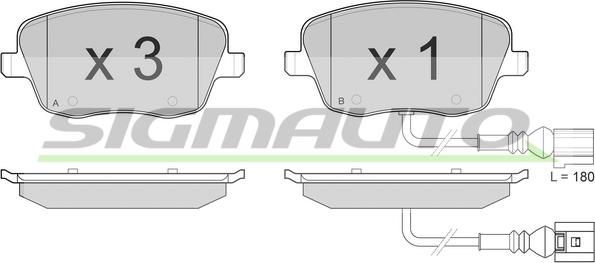 SIGMAUTO SPB013 - Тормозные колодки, дисковые, комплект autospares.lv