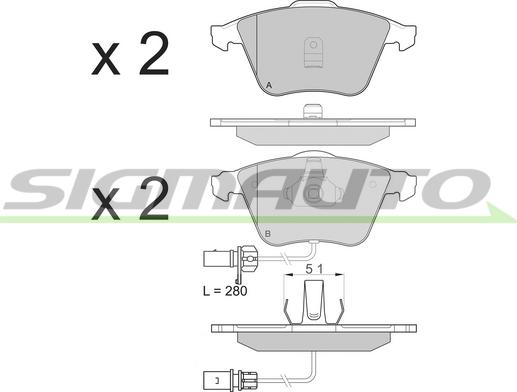 SIGMAUTO SPB081 - Тормозные колодки, дисковые, комплект autospares.lv