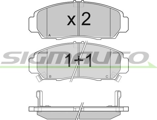 SIGMAUTO SPB083 - Тормозные колодки, дисковые, комплект autospares.lv