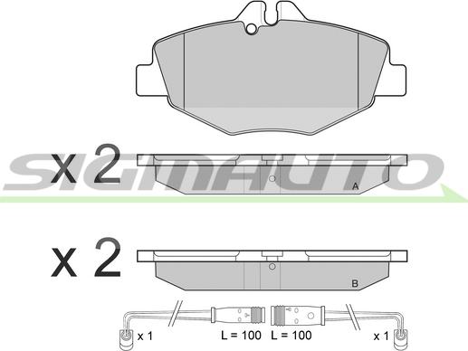 SIGMAUTO SPB020 - Тормозные колодки, дисковые, комплект autospares.lv