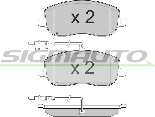 SIGMAUTO SPB028 - Тормозные колодки, дисковые, комплект autospares.lv